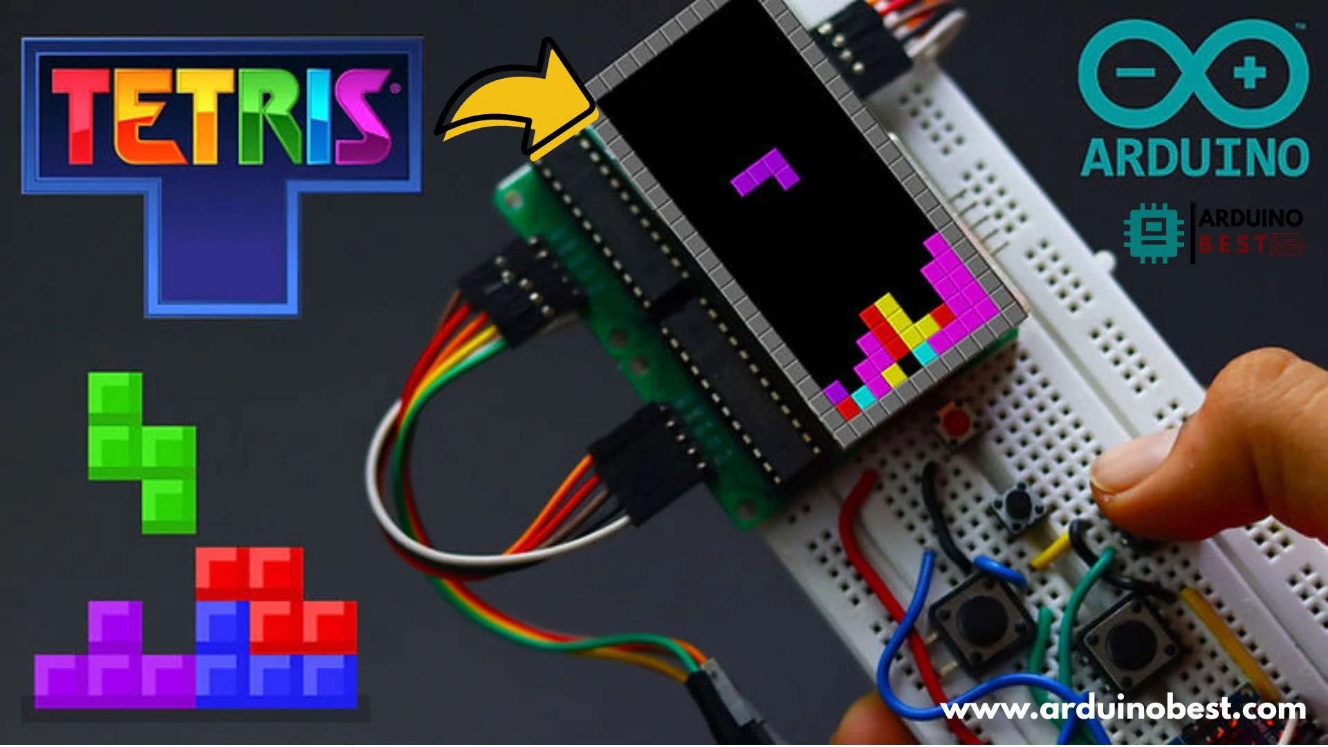 Arduino Tetris Game with Max7219 LED Matrix DIY Guide