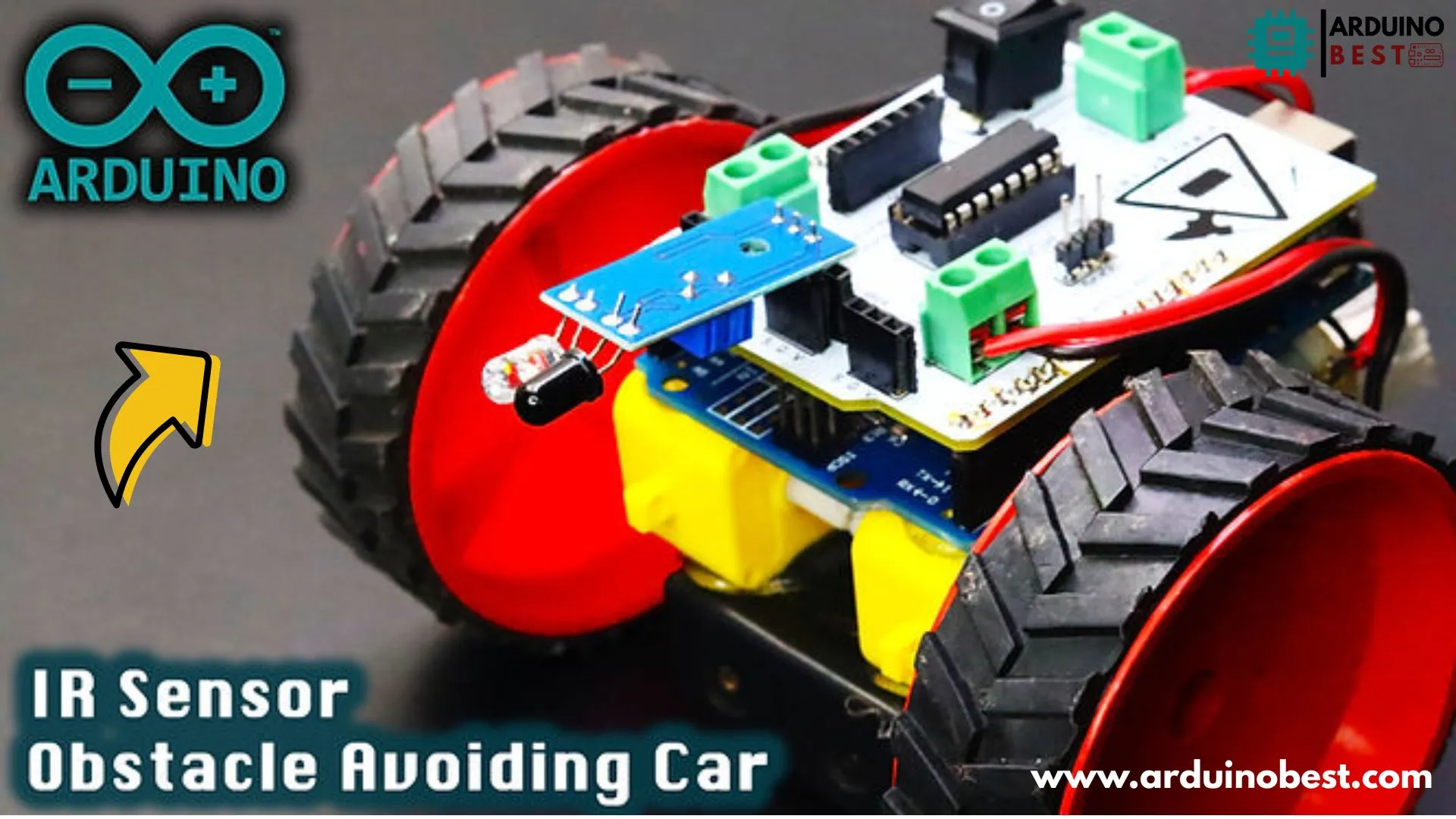 Arduino IR Sensor Obstacle Avoiding Robot with L293D Shield