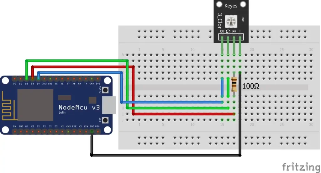 ESP8266 NodeMCU with SMD RGB