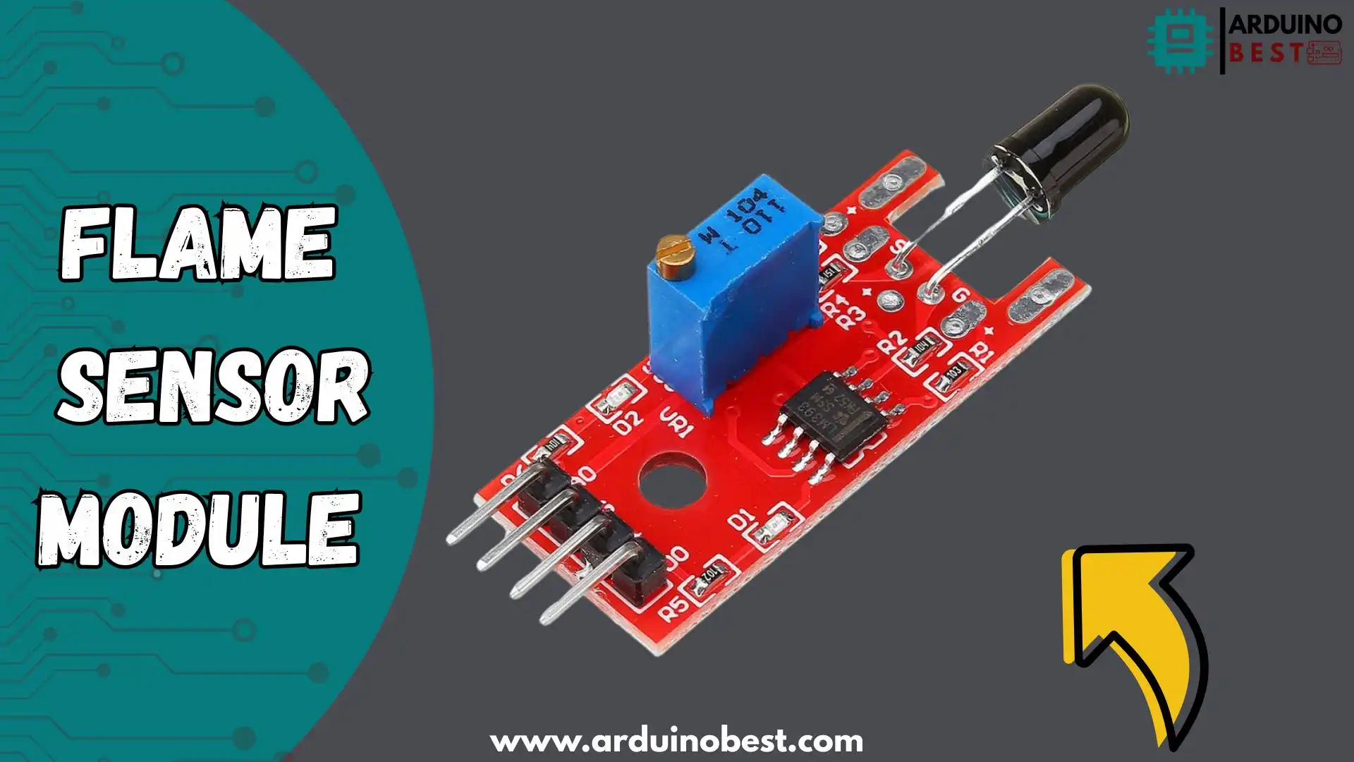 Flame sensor module for fire detection in industrial and consumer electronics applications.