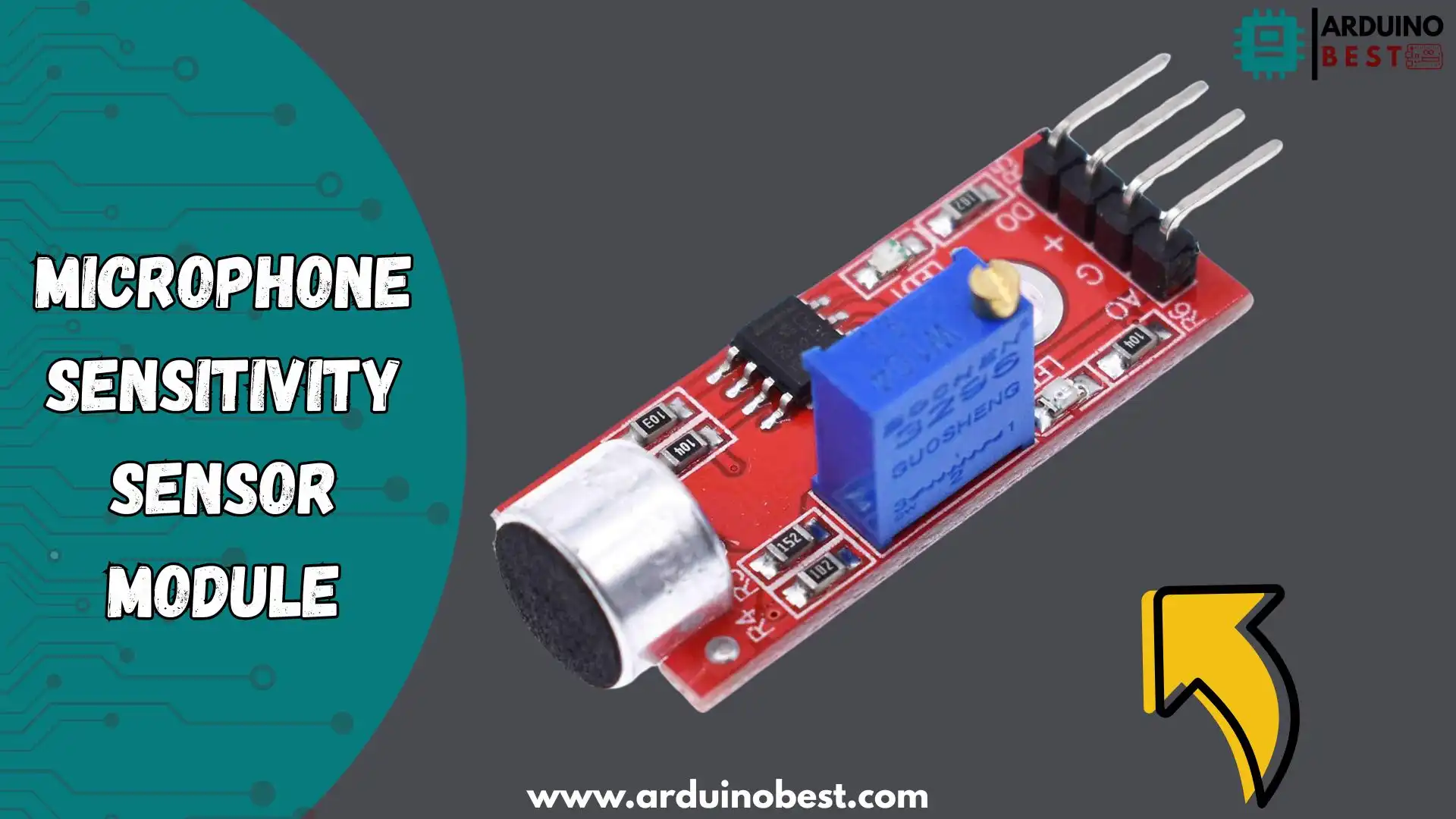 Microphone sensitivity sensor module diagram showing working principle and components.